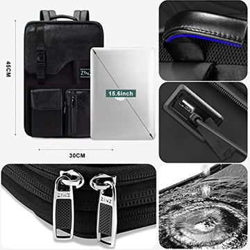 Slim Expandable Laptop Backpack 15.6 Inch Business Backpack with USB Port, Waterproof Anti-Theft Travel Backpack Daypack Bookbag for Men and Women